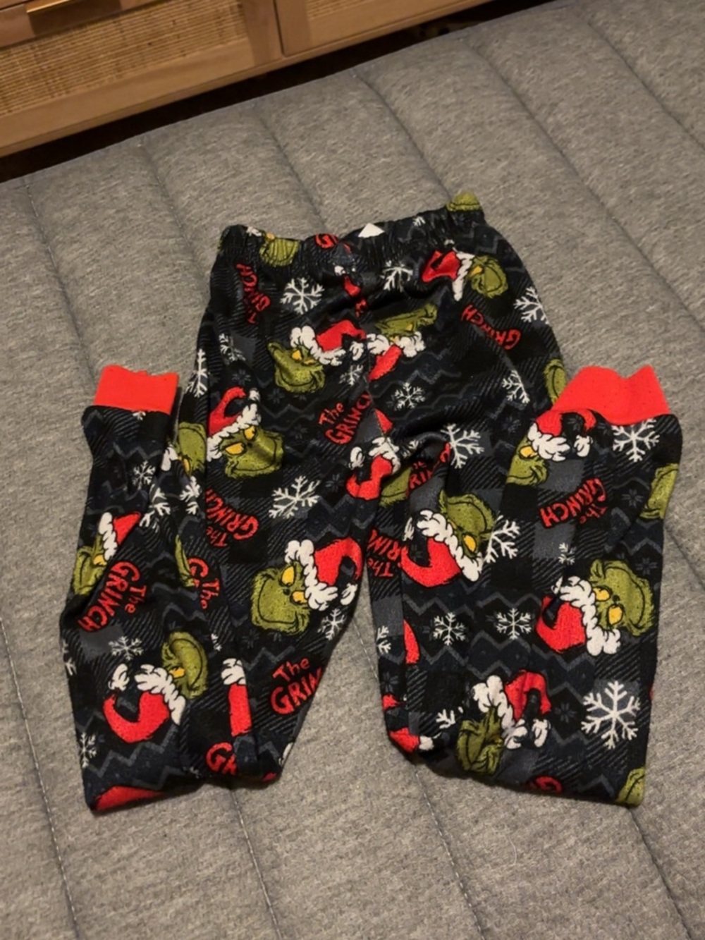 Kids Grinch Black & Red Holiday Pajama Pants